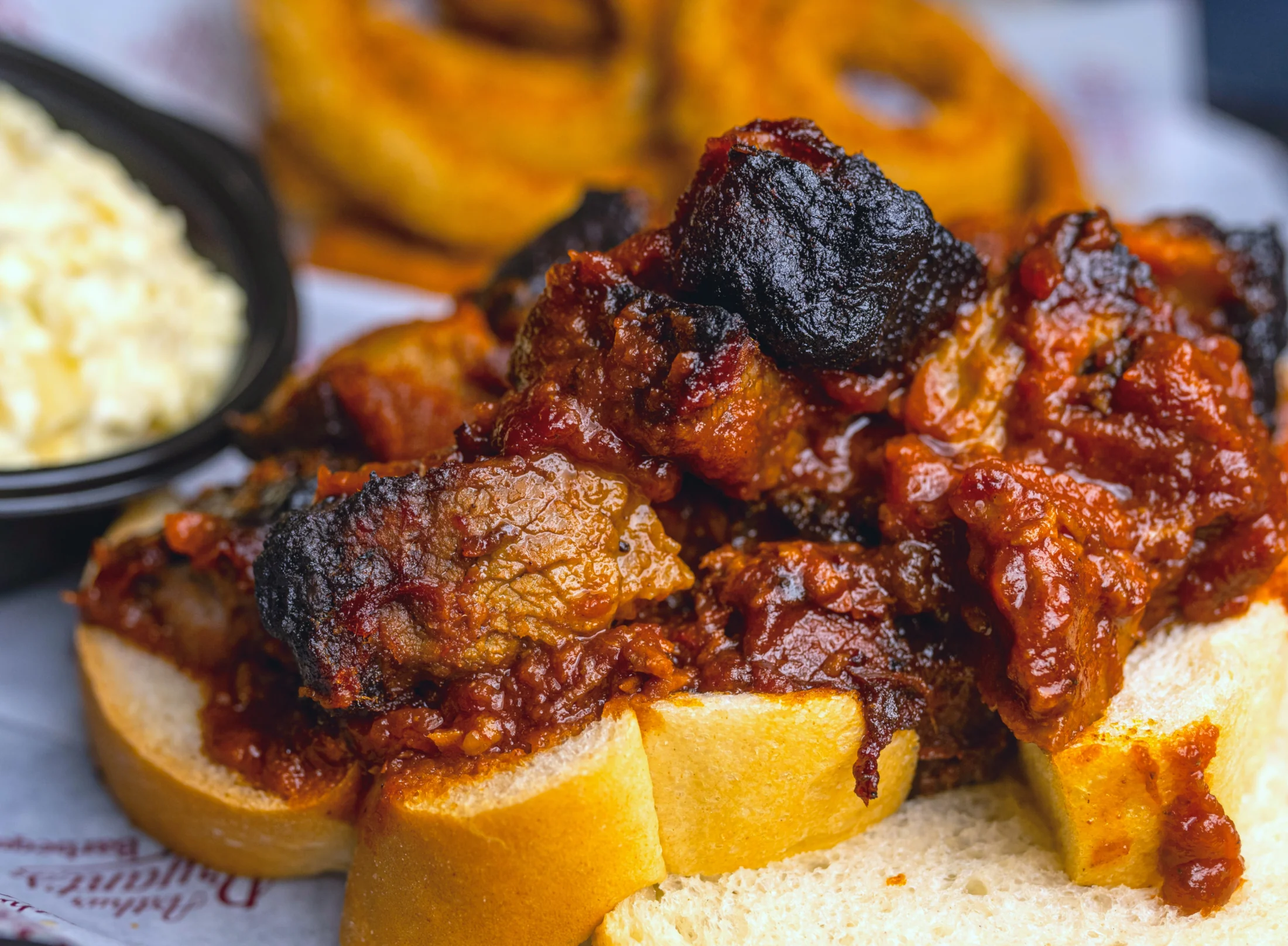 Arthur Bryant’s burnt ends piled on white bread