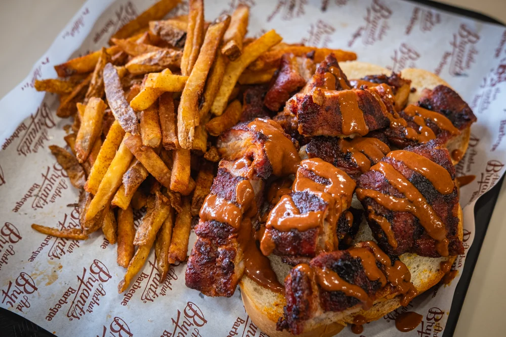Rib tips and fries